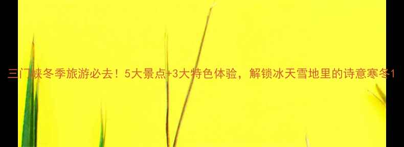 图片 三门峡冬季旅游必去！5大景点+3大特色体验，解锁冰天雪地里的诗意寒冬1