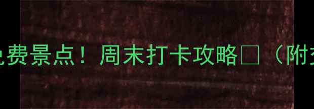 图片 上海必去10大免费景点！周末打卡攻略✨（附交通+拍照点）2