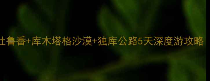 图片 乌鲁木齐周边游必去！吐鲁番+库木塔格沙漠+独库公路5天深度游攻略（附门票交通美食指南）