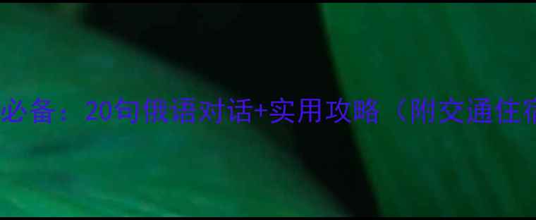 图片 俄罗斯旅游必备：20句俄语对话+实用攻略（附交通住宿全指南）2