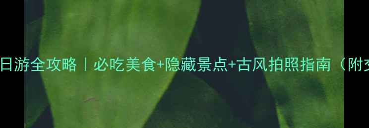 图片 兰溪古城一日游全攻略｜必吃美食+隐藏景点+古风拍照指南（附交通住宿）1