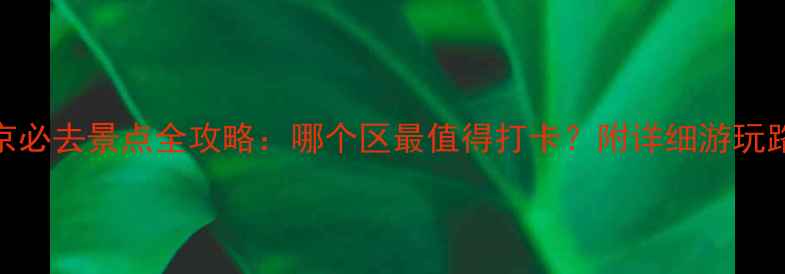 图片 南京必去景点全攻略：哪个区最值得打卡？附详细游玩路线