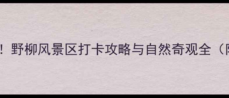 图片 台湾旅游必去景点！野柳风景区打卡攻略与自然奇观全（附交通住宿指南）1