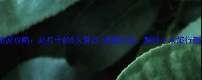 图片 四方旅游攻略：必打卡的5大景点+隐藏玩法，解锁小众旅行新体验2