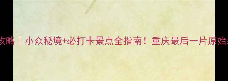 图片 城口县旅游攻略｜小众秘境+必打卡景点全指南！重庆最后一片原始森林值得N刷