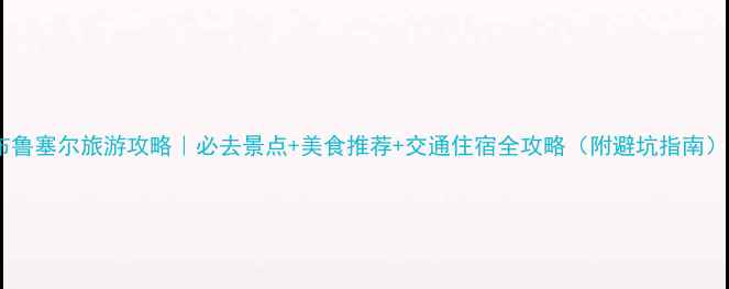 图片 布鲁塞尔旅游攻略｜必去景点+美食推荐+交通住宿全攻略（附避坑指南）2