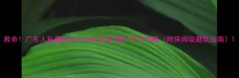 图片 救命！广东人私藏的10大必吃美食地图+打卡攻略（附保姆级避坑指南）1