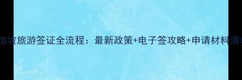 图片 新加坡旅游签证全流程：最新政策+电子签攻略+申请材料清单1