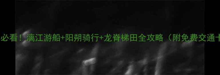 图片 桂林北站下车必看！漓江游船+阳朔骑行+龙脊梯田全攻略（附免费交通卡领取方式）1