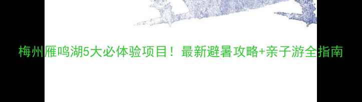 图片 梅州雁鸣湖5大必体验项目！最新避暑攻略+亲子游全指南