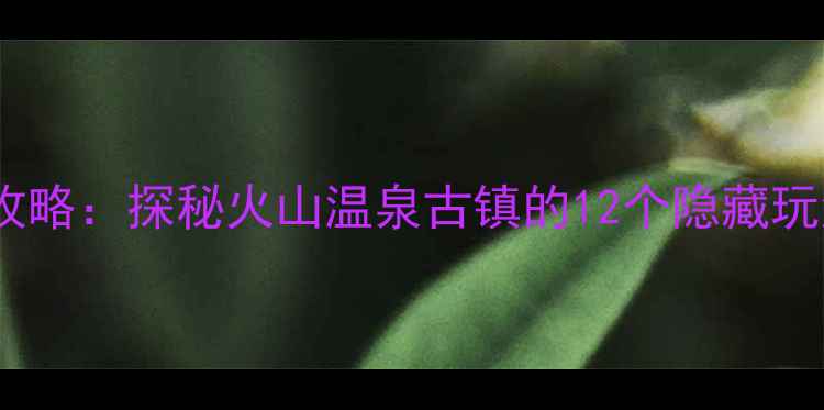 图片 海南黄流镇必去景点全攻略：探秘火山温泉古镇的12个隐藏玩法（附交通住宿指南）1