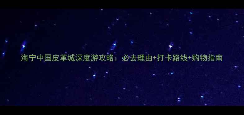 图片 海宁中国皮革城深度游攻略：必去理由+打卡路线+购物指南