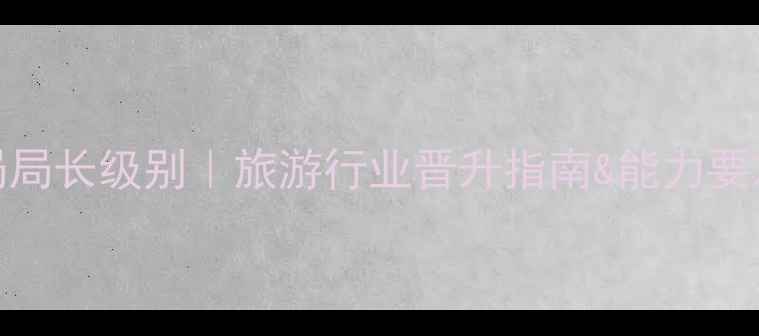 图片 省旅游局局长级别｜旅游行业晋升指南&能力要求全公开