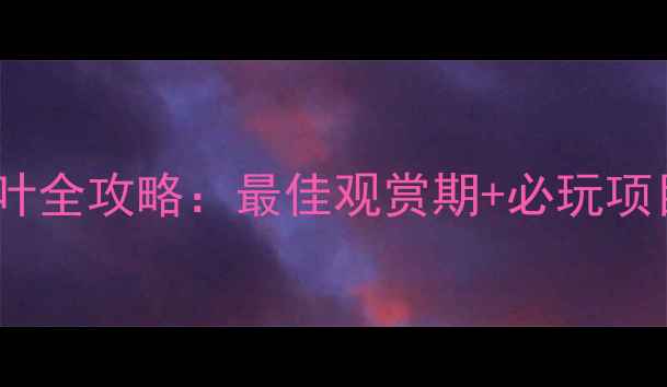 图片 蛟河红叶谷赏红叶全攻略：最佳观赏期+必玩项目+交通住宿指南