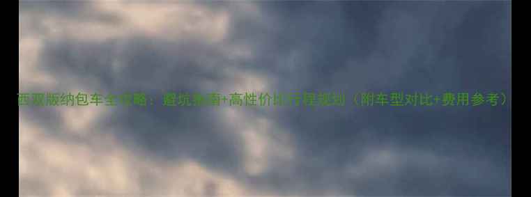 图片 西双版纳包车全攻略：避坑指南+高性价比行程规划（附车型对比+费用参考）