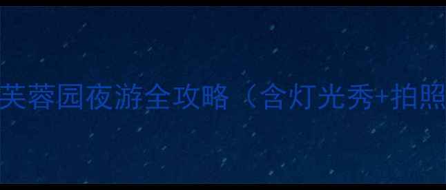 图片 西安必打卡！大唐芙蓉园夜游全攻略（含灯光秀+拍照点位+交通指南）2