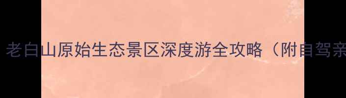 图片 避暑胜地首选！老白山原始生态景区深度游全攻略（附自驾亲子摄影路线）2