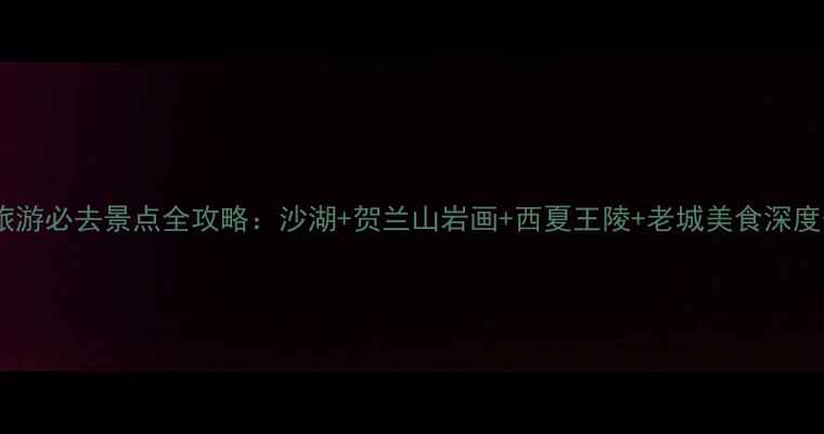 图片 银川旅游必去景点全攻略：沙湖+贺兰山岩画+西夏王陵+老城美食深度体验2