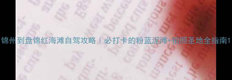 图片 锦州到盘锦红海滩自驾攻略｜必打卡的粉蓝泥滩+拍照圣地全指南1