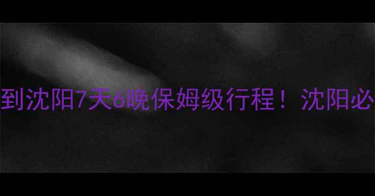 图片 高铁+自驾双线攻略长兴岛到沈阳7天6晚保姆级行程！沈阳必去景点+避坑指南全公开🌟