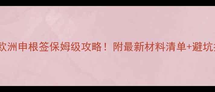 图片 🇪🇺欧洲申根签保姆级攻略！附最新材料清单+避坑指南2