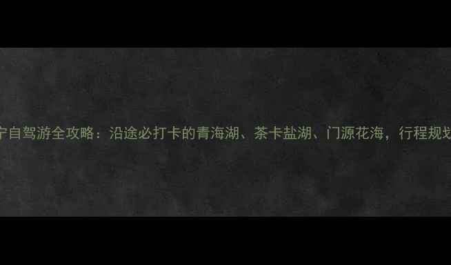 图片 🌄西安到西宁自驾游全攻略：沿途必打卡的青海湖、茶卡盐湖、门源花海，行程规划+避坑指南1