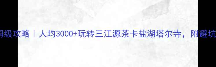 图片 🌄青海旅游保姆级攻略｜人均3000+玩转三江源茶卡盐湖塔尔寺，附避坑指南+小众玩法