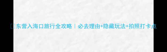 图片 🌊东营入海口旅行全攻略｜必去理由+隐藏玩法+拍照打卡点