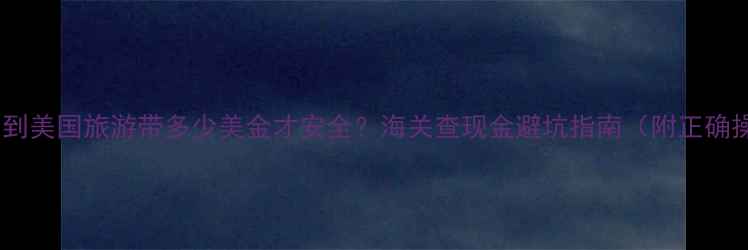 图片 📌最新规定到美国旅游带多少美金才安全？海关查现金避坑指南（附正确操作流程）2