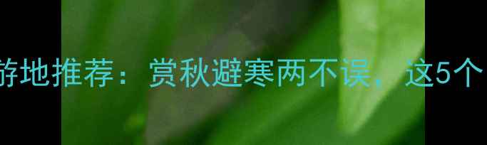 图片 11月国内最佳旅游地推荐：赏秋避寒两不误，这5个目的地必打卡！2