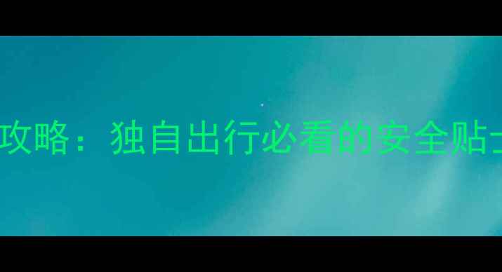 图片 一个人去国外旅游攻略：独自出行必看的安全贴士与行程规划指南1