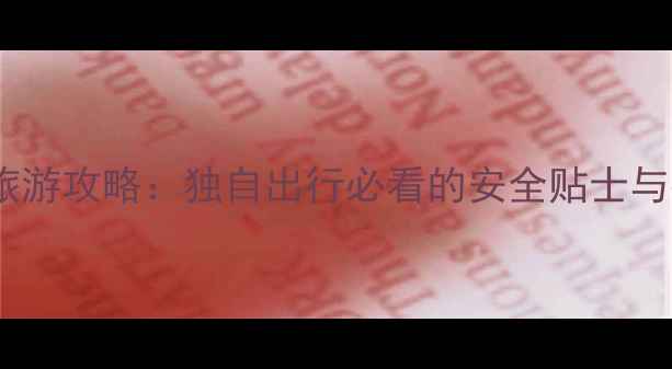 图片 一个人去国外旅游攻略：独自出行必看的安全贴士与行程规划指南2