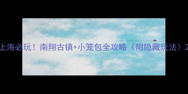 图片 上海必玩！南翔古镇+小笼包全攻略（附隐藏玩法）2