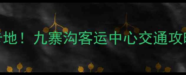 图片 九寨沟旅游必去打卡地！九寨沟客运中心交通攻略+周边游玩全指南1
