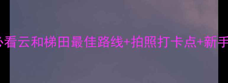 图片 云和梯田自驾全攻略：新手必看云和梯田最佳路线+拍照打卡点+新手避坑指南（附详细行程表）2