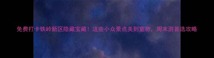 图片 免费打卡铁岭新区隐藏宝藏！这些小众景点美到窒息，周末游首选攻略