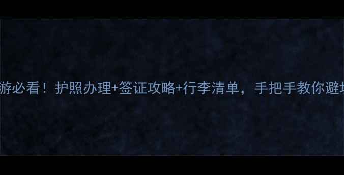 图片 出国旅游必看！护照办理+签证攻略+行李清单，手把手教你避坑指南1
