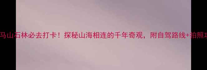 图片 即墨马山石林必去打卡！探秘山海相连的千年奇观，附自驾路线+拍照攻略1