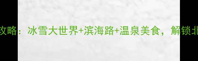 图片 大连冬季旅游全攻略：冰雪大世界+滨海路+温泉美食，解锁北方浪漫冰雪之旅