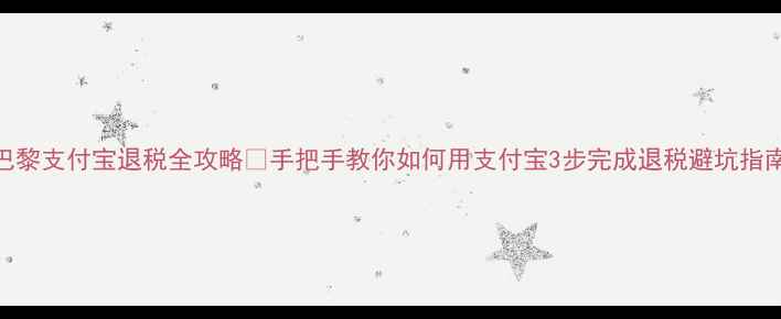 图片 巴黎支付宝退税全攻略✅手把手教你如何用支付宝3步完成退税避坑指南