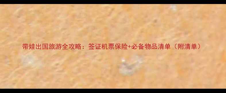 图片 带娃出国旅游全攻略：签证机票保险+必备物品清单（附清单）