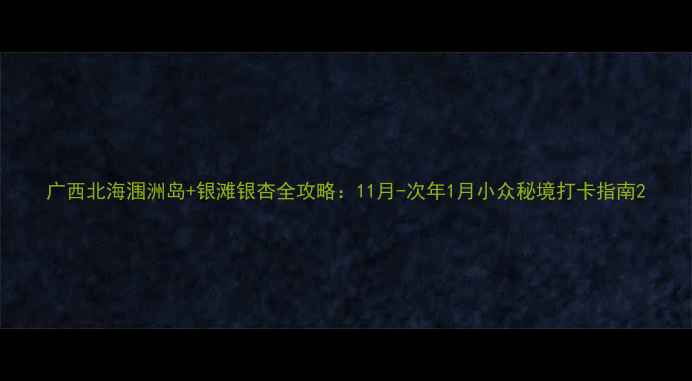 图片 广西北海涠洲岛+银滩银杏全攻略：11月-次年1月小众秘境打卡指南2