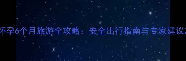 图片 怀孕6个月旅游全攻略：安全出行指南与专家建议2