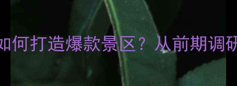 图片 旅游景区规划公司如何打造爆款景区？从前期调研到后期运营全流程