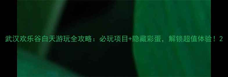 图片 武汉欢乐谷白天游玩全攻略：必玩项目+隐藏彩蛋，解锁超值体验！2