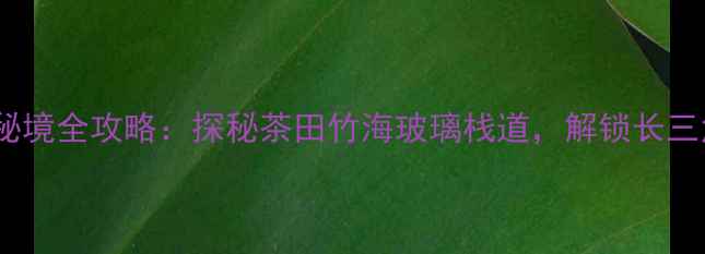 图片 浙江长兴水口秘境全攻略：探秘茶田竹海玻璃栈道，解锁长三角避暑新地标2