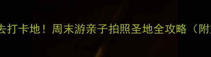 图片 深圳龙华新区必去打卡地！周末游亲子拍照圣地全攻略（附交通+隐藏玩法）
