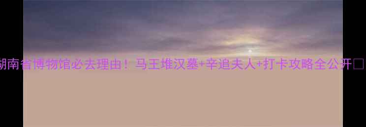 图片 湖南省博物馆必去理由！马王堆汉墓+辛追夫人+打卡攻略全公开🔥1