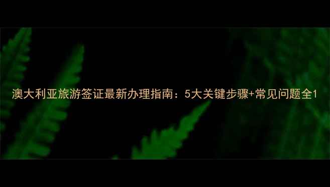 图片 澳大利亚旅游签证最新办理指南：5大关键步骤+常见问题全1