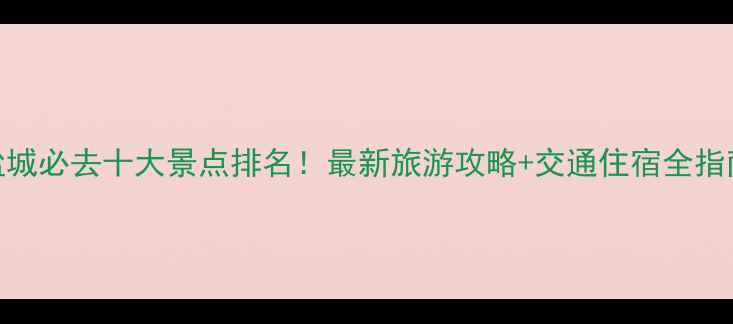 图片 盐城必去十大景点排名！最新旅游攻略+交通住宿全指南
